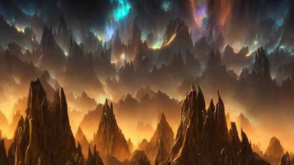 Image similar to incredible protoss city marc adamus, beautiful dramatic lighting