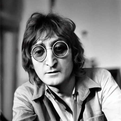 Image similar to john lennon in a lemon costume