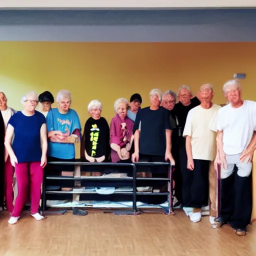 Image similar to senior citizen parkour club