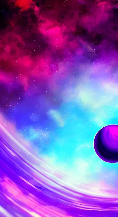 Prompt: purple planet app background artwork, digital art, award winning