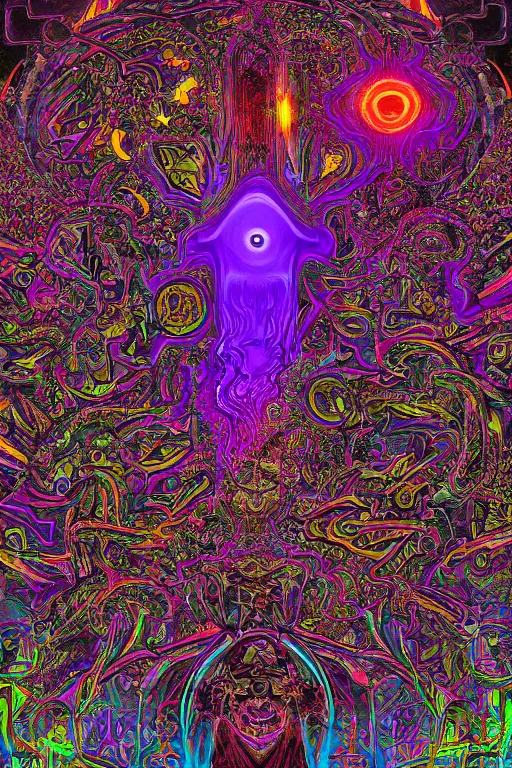 Image similar to futuristic universe, death of humanity, psychedelic dmt trip, detailed intricate, 8 k