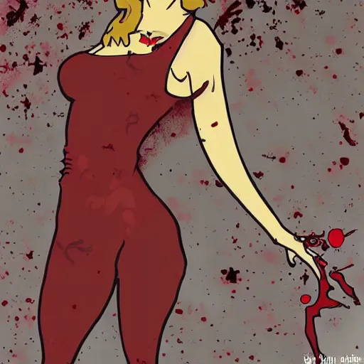 Image similar to a beautiful woman killing a zombie