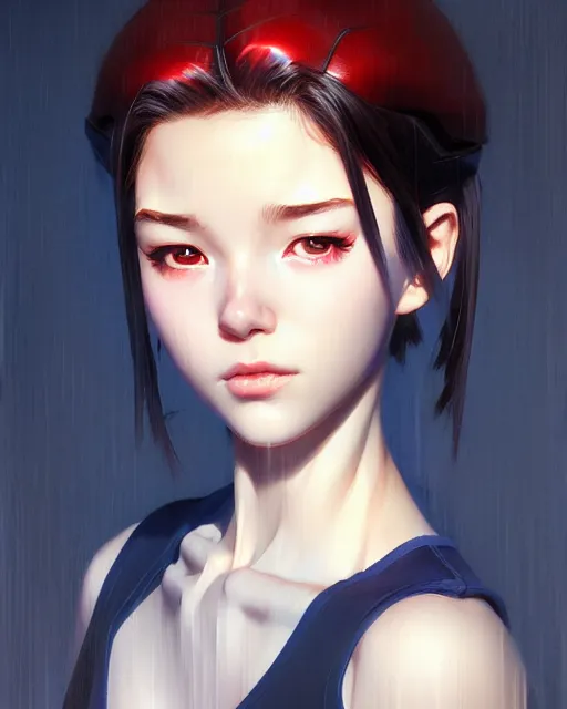 Image similar to portrait Anime Spiderman girl sharp fine-face, pretty face, realistic shaded Perfect face, fine details. Anime. hyperrealistic shaded lighting by Ilya Kuvshinov krenz cushart katsuhiro otomo ghost-in-the-shell Jeremy Lipkin and Giuseppe Dangelico Pino and Michael Garmash and Rob Rey