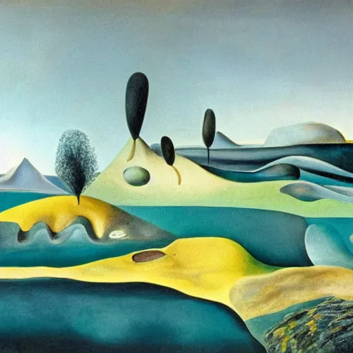 Image similar to A Landscape by Hilma af Klinti and salvador dali