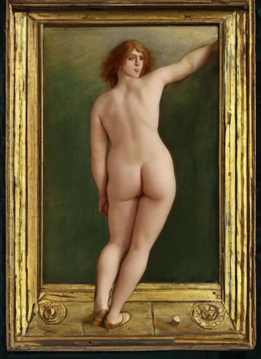 Prompt: Pre-Raphaelite young beautiful female with an athletic figure, neon-light