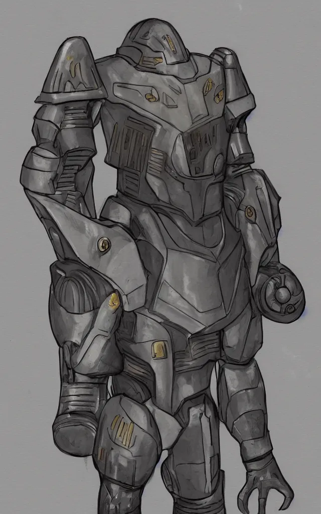 Prompt: concept art of heavy powered armor in the style of star trek/star wars