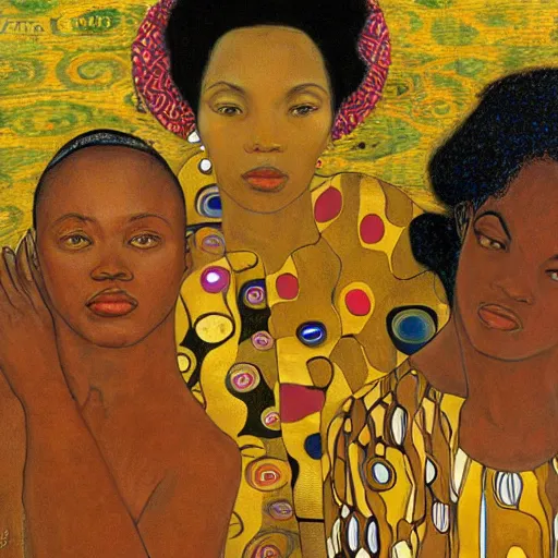 Image similar to African women Gustav Klimt art