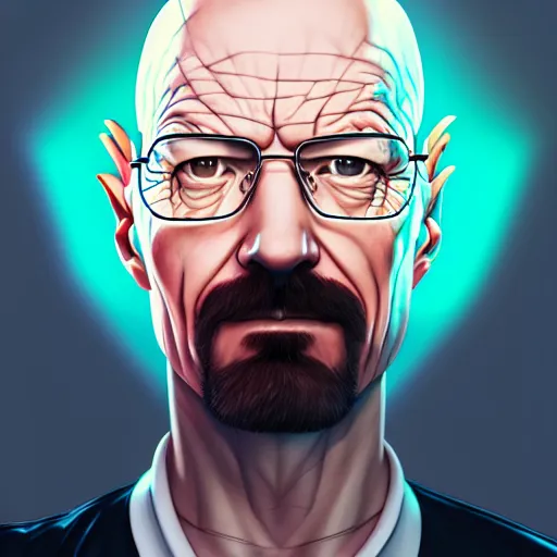 Prompt: a portrait of walter white, art by lois van baarle and loish and ross tran and rossdraws and sam yang and samdoesarts and artgerm and saruei and disney, digital art, highly detailed, intricate, sharp focus, trending on artstation hq, deviantart, unreal engine 5, 4 k uhd image