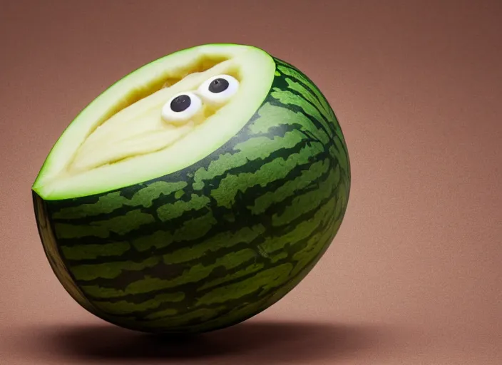 Image similar to photo still of a watermelon with human teeth, 8 k, studio lighting bright ambient lighting key light, 8 5 mm f 1. 8