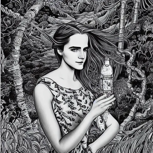 Prompt: a portrait of emma watson in a scenic environment by joe fenton