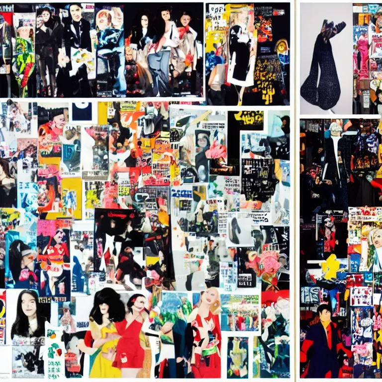 Image similar to collage of japanese magazine cutouts