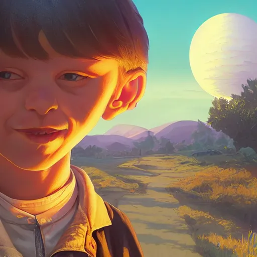 Image similar to highly detailed portrait kid reverend joy from the simpsons, in gta v, stephen bliss, unreal engine, fantasy art by greg rutkowski, loish, rhads, ferdinand knab, makoto shinkai and lois van baarle, ilya kuvshinov, rossdraws, tom bagshaw, global illumination, radiant light, detailed and intricate environment