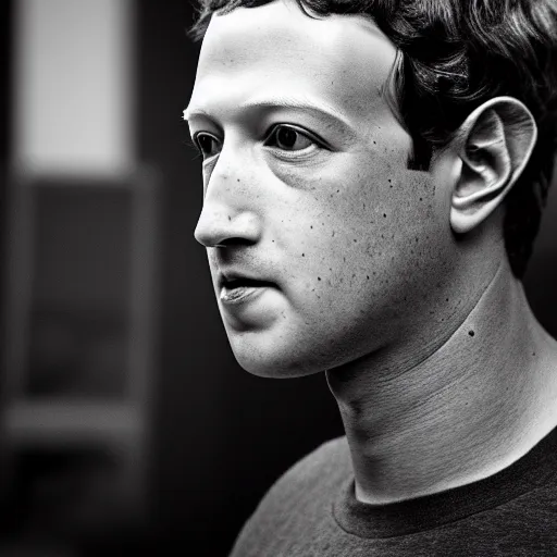 Image similar to mark zuckerberg looking off to the left, highly detailed, photorealistic, 3 5 mm stock