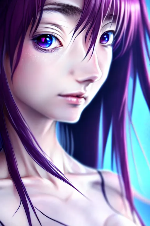 Image similar to ”ultra realistic, Half-body-Portrait of a beautiful Female anime character, modern, cyberpunk intricate, elegant, super highly detailed, professional digital painting, artstation, concept art, smooth, sharp focus, no blur, no dof, extreme illustration, Unreal Engine 5, Photorealism, HD quality, 8k resolution, cinema 4d, 3D, beautiful, cinematic, art by artgerm and greg rutkowski and alphonse mucha and eiichiro oda”