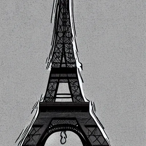 Image similar to john cena hugging the eiffel tower, digital art