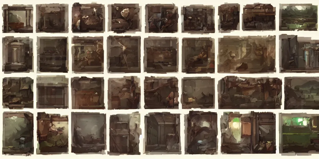 Prompt: tileset asset store, art bundle spritesheet game jam by stanley artgem lau, krenz cushart and artem demura, art set