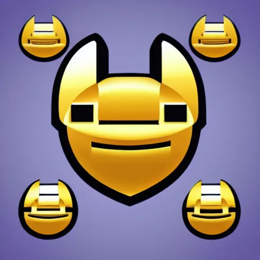 Image similar to gaming emoji concept gold armor rip style of emoji, vector art, white background, no watermark white background