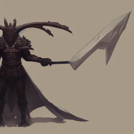 Image similar to character concept of a draconid in simple robes, carrying a war hammer, big, scars on face, half dragon half human, by greg rutkowski, trending on art station, character concept art