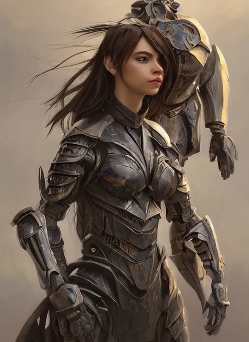 Image similar to a professional portrait of a beautiful young female, clothed in electric battle armor, olive skin, long dark hair, beautiful bone structure, symmetrical facial features, intricate, elegant, digital painting, concept art, smooth, sharp focus, finely detailed, illustration, from Valerian and the City of a Thousand Planets, by Ruan Jia and Mandy Jurgens and Artgerm and William-Adolphe Bouguerea