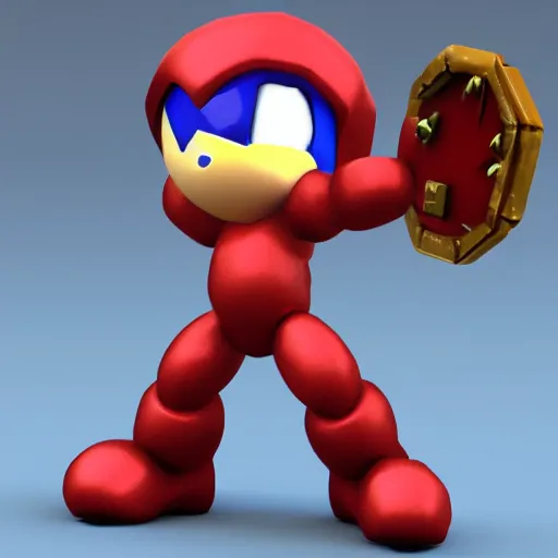 Image similar to 3d render of a video game character similar to a megaman boss