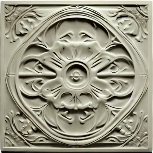 Image similar to Art nouveau ceiling tile, minimal, embossed