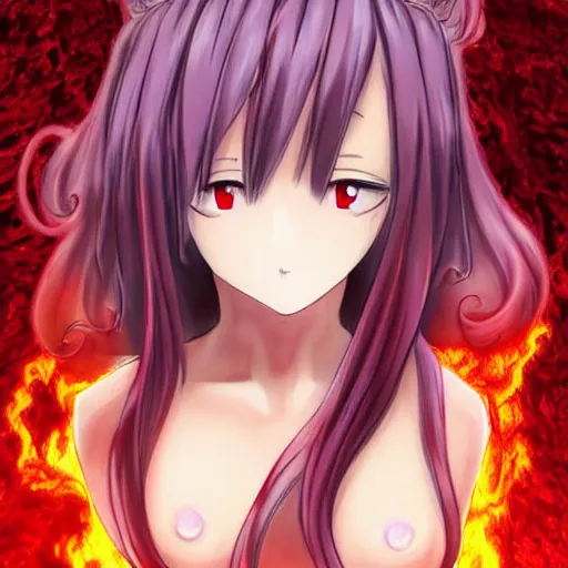 Prompt: anime goddess in lava