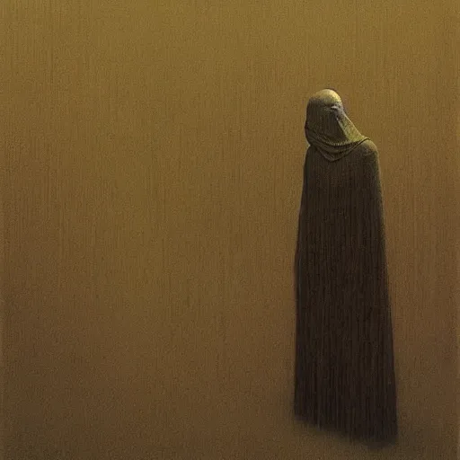 Prompt: Interrogator. Zdzisaw Beksinski