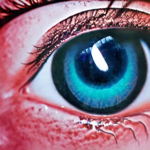 Prompt: photo of a detailed intricate floating eye hologram