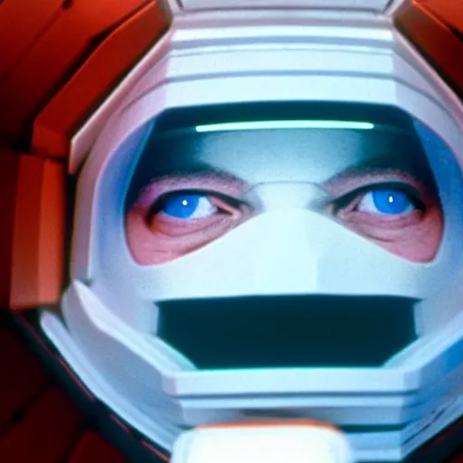 Image similar to film still of David Bowie as David Bowman in 2001 a space odyssey, 4k