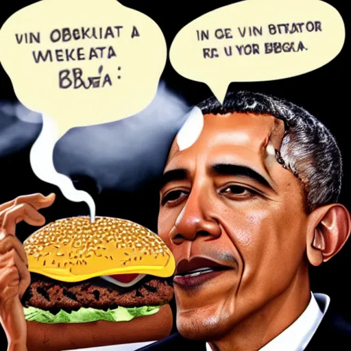 Image similar to barack obama smoking burger. film strip. 9 frames.