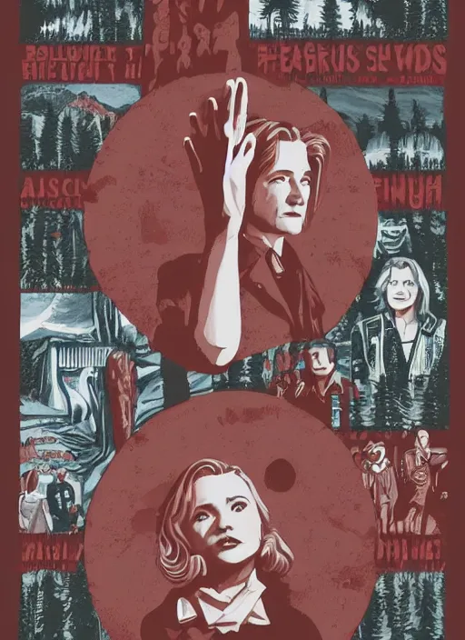 Image similar to twin peaks movie poster art by claire hummel