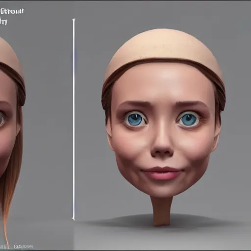 Image similar to 3 d render of an anthropomorphic lightbulb [ with an elizabeth olsen face ]!!, trending on cgsociety, zbrush, 4 k quality