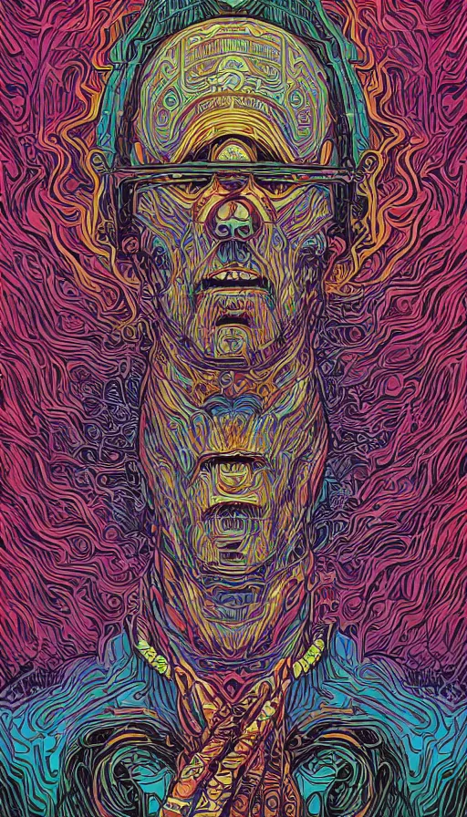 Prompt: portrait of a digital shaman, by dan mumford