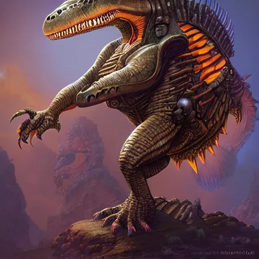 Prompt: Lofi steamPunk tyrannosaurus rex, Pixar style by Tristan Eaton Stanley Artgerm and Tom Bagshaw