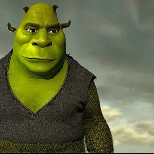 Prompt: lord of the rings in the movie shrek