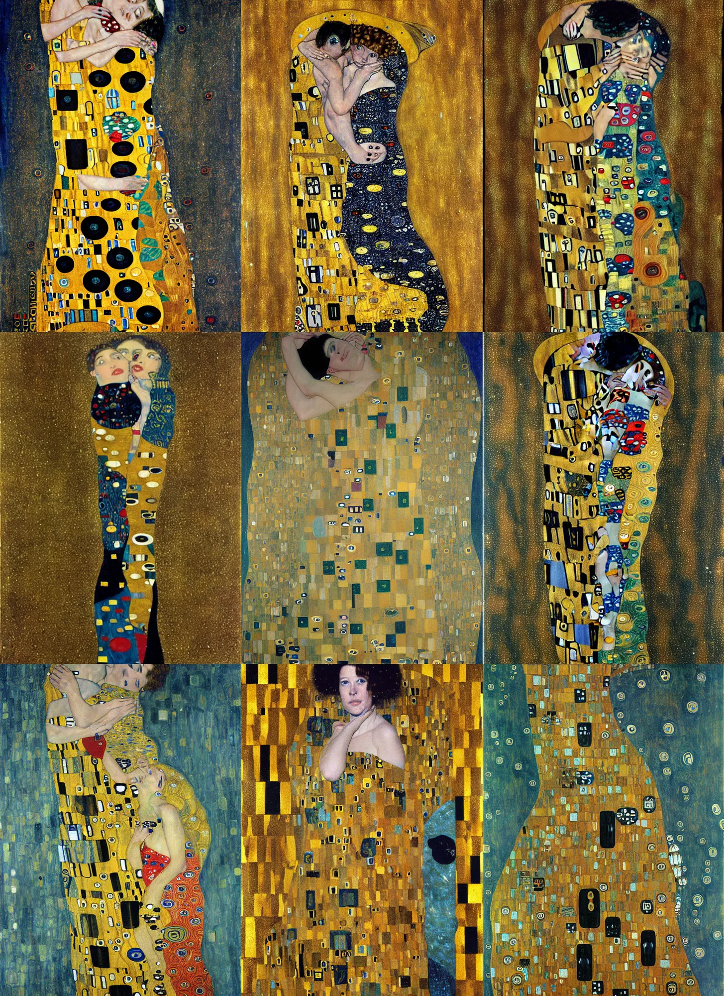 Prompt: A sharknado, painted by Gustav Klimt