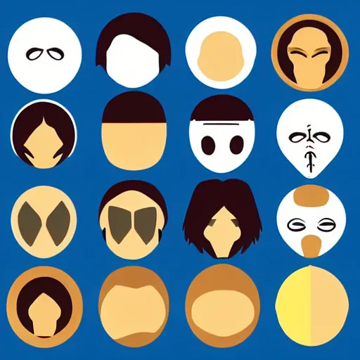 Prompt: face icon vector minimalist aliens 1 9 8 6 by artstation loftis cory fanart bechdel alison and davison craig