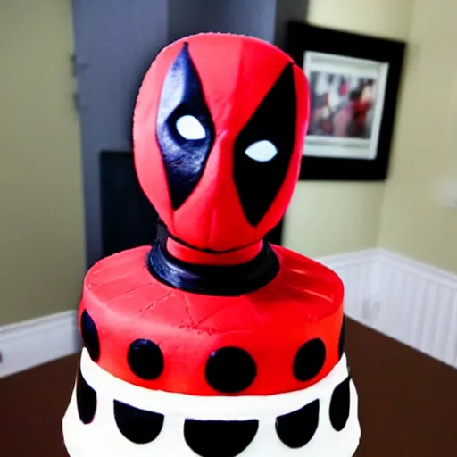 Image similar to birthday party photo of deadpool