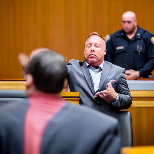Image similar to Alex Jones desperately reaching for his out of reach phone in the courtroom, EOS 5DS R, ISO100, f/8, 1/125, 84mm, RAW, Dolby Vision, Face Unblur