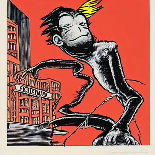 Prompt: Portrait of the Flash by Shepard Fairey and Maurice Sendak and Dr Seuss