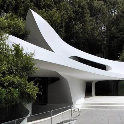 Image similar to house designed by zaha hadid