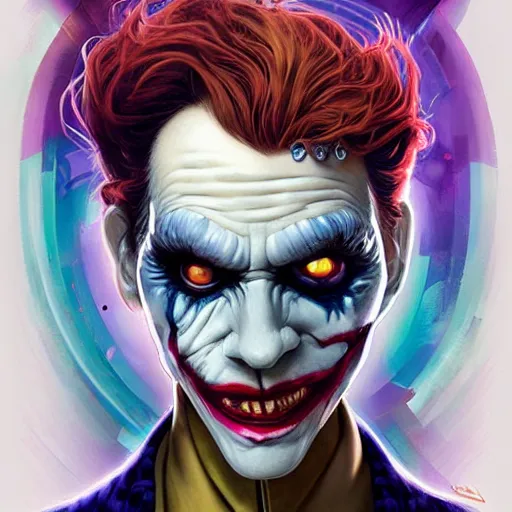 Image similar to lofi biopunk joker portrait, Pixar style, by Tristan Eaton Stanley Artgerm and Tom Bagshaw.