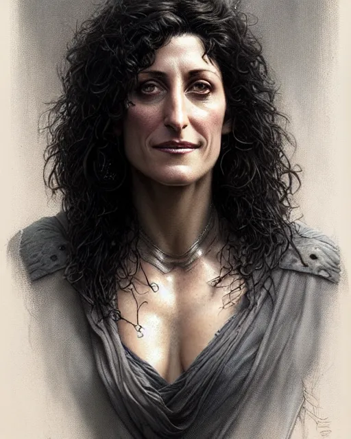 Prompt: lisa edelstein, thicc, character portrait, portrait, close up, concept art, intricate details, highly detailed by greg rutkowski, michael whelan and gustave dore