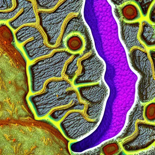 Image similar to hydrothermal polychaeta worm head, jaws, coloured scanning electron micrograph