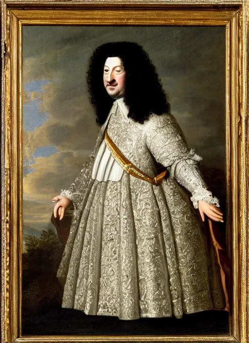 Image similar to portrait of Louis xiv of France in his coronation garb by hyacinthe rigaurd