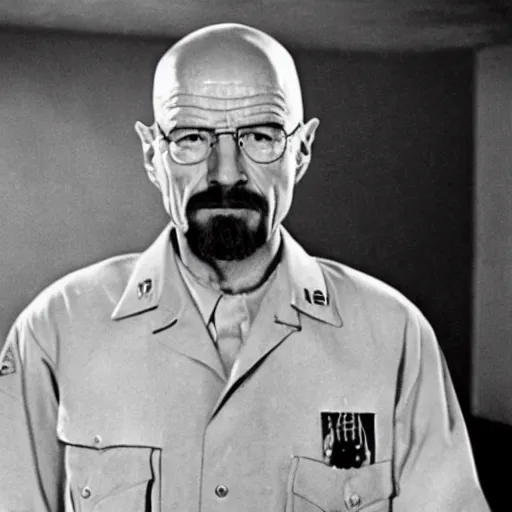 Image similar to Walter White as an SS officer during WWII, 1940s, epic detail, sharp focus, serious, dramatic,