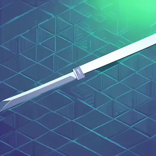 Image similar to a magical sword, fantasy rpg, isometric, digital art, dark background