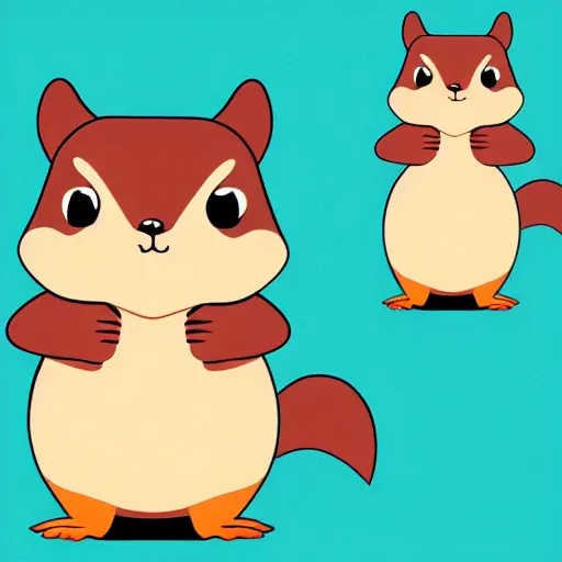 Prompt: vector illustration of a cute fat squirrel