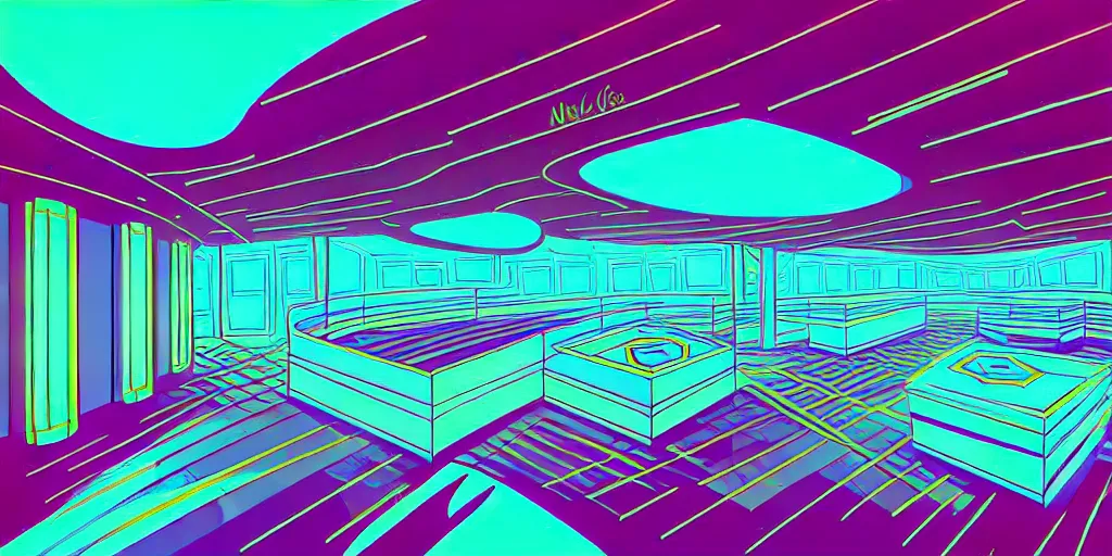 Prompt: curly perspective digital art of minimalistic indoor top floor of a casino by anton fadeev from ( nightmare before christmas )!!!!!!!!!!