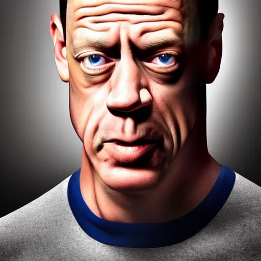 Image similar to photo portrait of the lovechild of john cena and steve buscemi from new jersey, realistic, hyperrealistic, 8 k resolution, hd quality, very detailed, highly detailed, intricate details, real life, real world, trending on artstation, really realistic, very realistic, headshot, head in frame, stock image